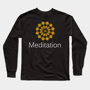 Meditation Mandala Symmetric Pattern Long Sleeve T-Shirt